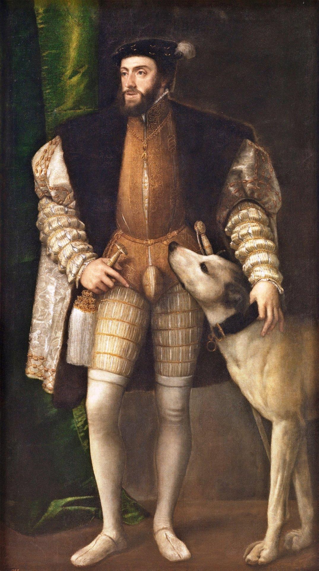V. Károly császár és kutyája 1533._forrás_wikipedia
